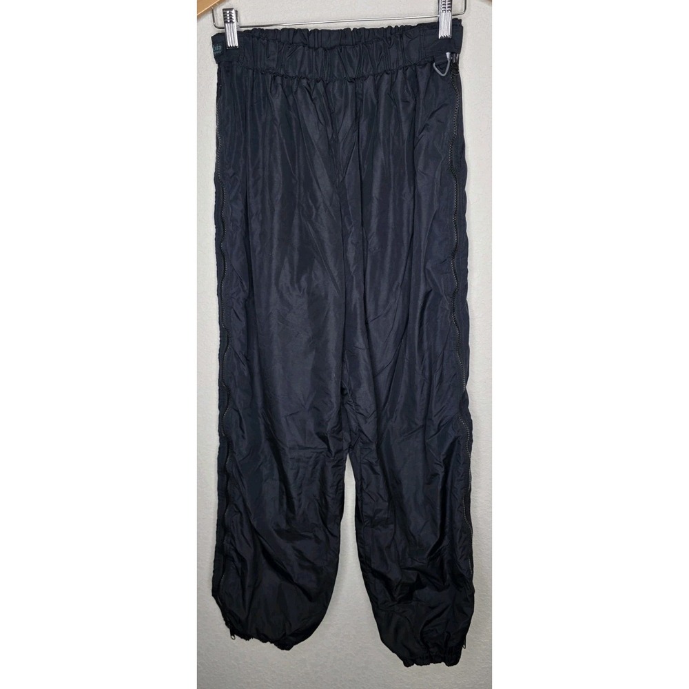 Vintage Columbia Snow Ski Pants Black Ankle Snaps Back Flap/Zip Pocket Women M